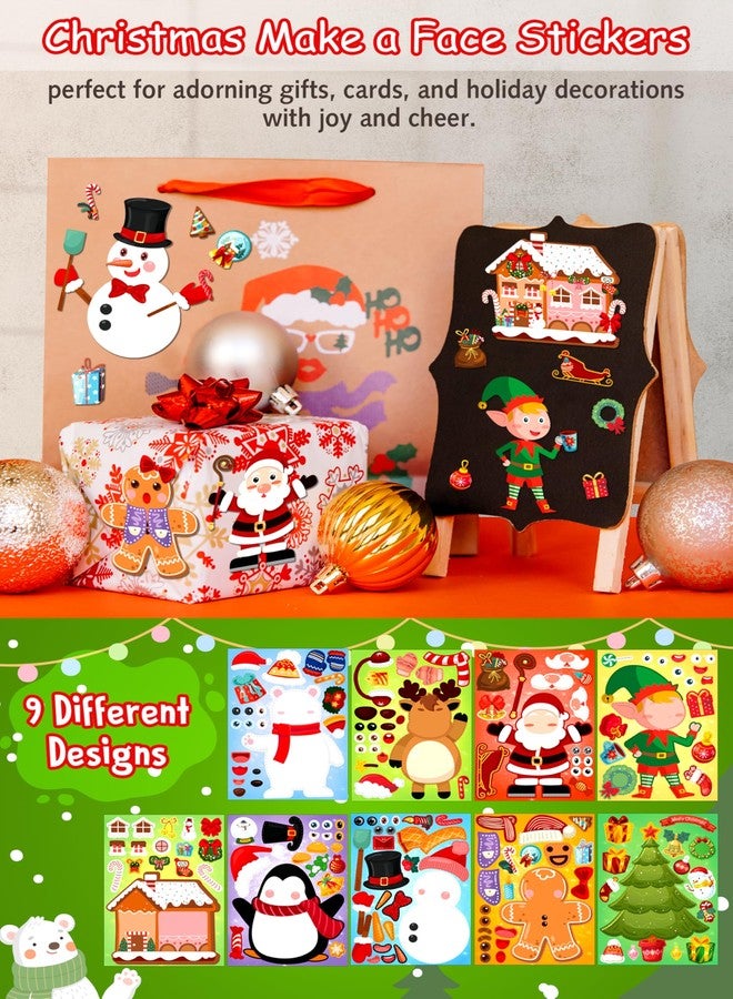 LINAYE 63 Sheets Christmas Stickers for Kids Toddlers, Make A Face Christmas Crafts Stickers for Kids, Xmas Goodie Treat Bag Stocking Stuffers Party Favors Game Activities - Image 2